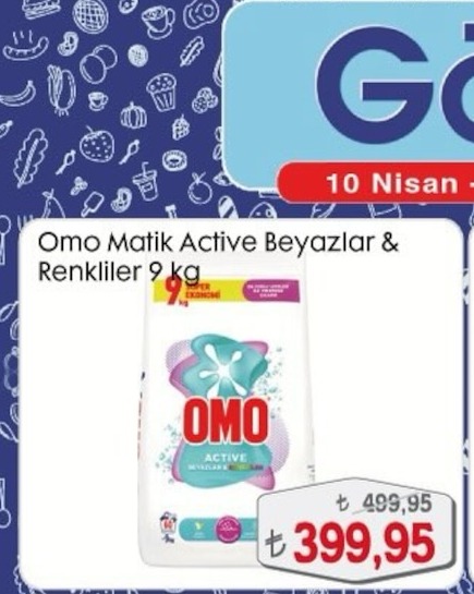 Omo Matik Active Beyazlar & Renkliler 9 Kg