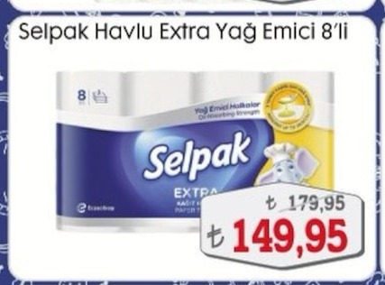 Selpak Havlu Extra Yağ Emici 8'Li