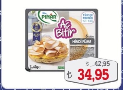 Pinar Aç Bitir Hindi Füme 6 Dilim 60G