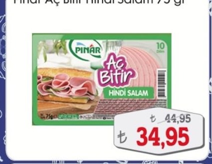 Pınar Aç Bitir Hindi Salam 75G