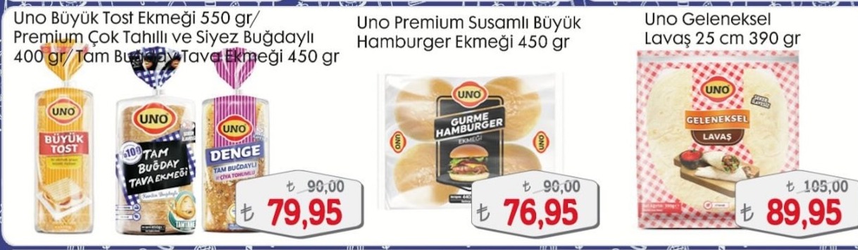 Uno Premium Susamlı Büyük Hamburger Ekmeği 450G