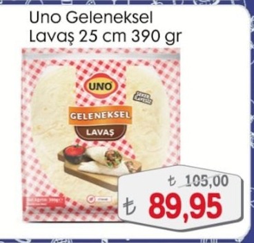 Uno Geleneksel Lavaş 25Cm 390G