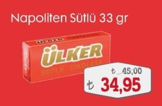 Ülker Napoliten Sütlü Çikolata 33 Gr