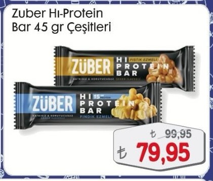 Züber Hi-Protein Bar 45Gr Çeşitleri