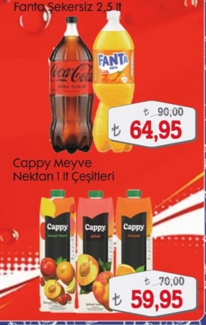Fanta Sekersiz 2,5 It & Cappy Meyve Nektarı 1 It Cesitleri