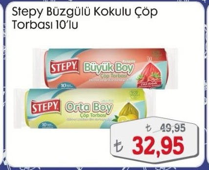 Stepy Büzgülü Kokulu Çöp Torbası 10'Lu