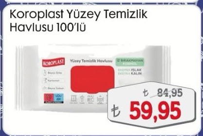 Koroplast Yüzey Temizlik Havlusu 100'Lü