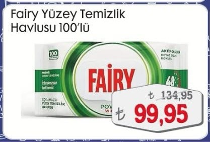 Fairy Yüzey Temizlik Havlusu 100'Lü