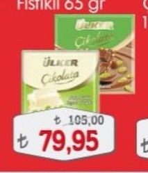 Ülker Çikolata Fıstıklı 65 G