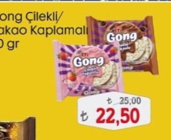Gong Çilekli/Kakaolu Kaplamalı Pirinç Patlağı