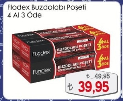 Flodex Buzdolabı Poşeti 4 Al 3 Öde