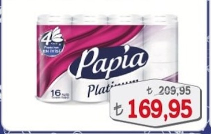 Papia Platinum Tuvalet Kagidi 16'Li