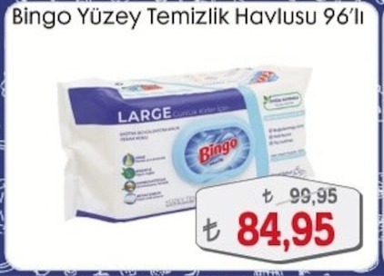 Bingo Yuzey Temizlik Havlusu 96'Li
