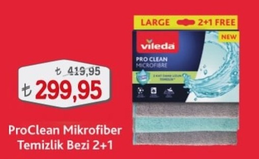 Vileda Proclean Mikrofiber
Temizlik Bezi 2+1
