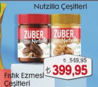 Züber Nutzilla Fıstık Ezmesi Çeşitleri
