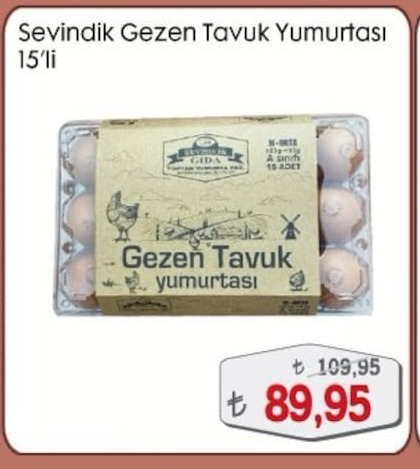 Sevindik Gezen Tavuk Yumurtası 15'Li