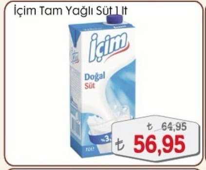 İçim Tam Yağlı Süt 1 Lt