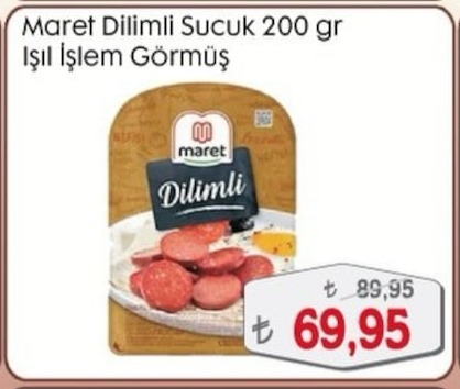 Maret Dilimli Sucuk 200Gr Işıl İşlem Görmüş