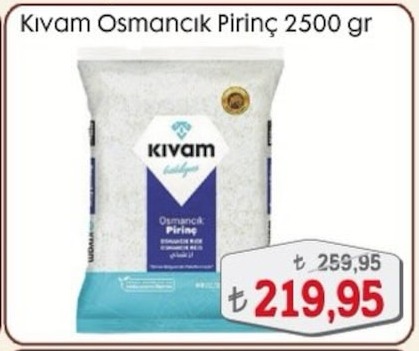 Kivam Osmancik Pirinç 2500 Gr
