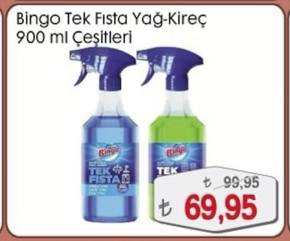 Bingo Tek Fısta Yağ-Kireç 900 Ml Çeşitleri