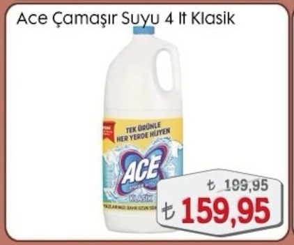 Ace Çamaşır Suyu 4Lt Klasik
