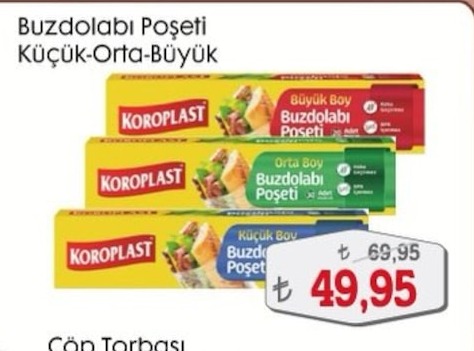 Koroplast Buzdolabı Poşeti Küçük-Orta-Büyük
