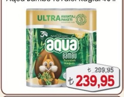 Aqua Bambu Tuvalet Kağıdı 40'Lı
