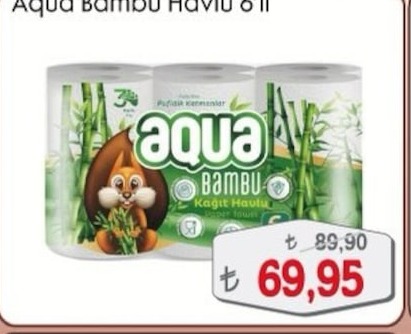 Aqua Bambu Havlu 6'Lı