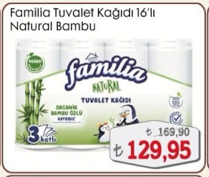 Familia Tuvalet Kağıdı 16'Lı Natural Bambu