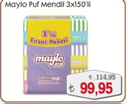 Maylo Puf Mendil 3X150'Li