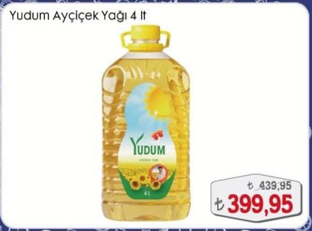 Yudum Ayçiçek Yağı 4 Lt