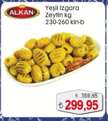 Alkan Yeşil Izgara Zeytin Kg 230-260