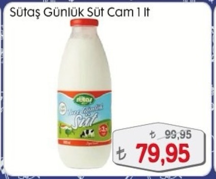 Sütaş Günlük Süt Cam 1Lt