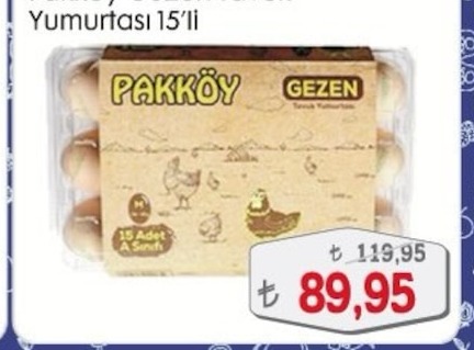Pakköy Gezen Tavuk Yumurtasi 15'Li