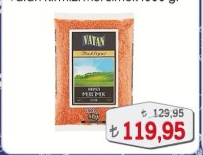 Vatan Kırmızı Mercimek 1000 Gr