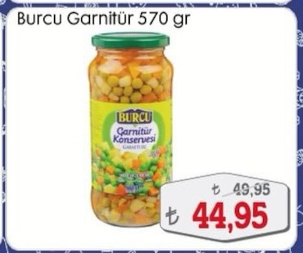 Burcu Garnitür Konservesi 570 Gr