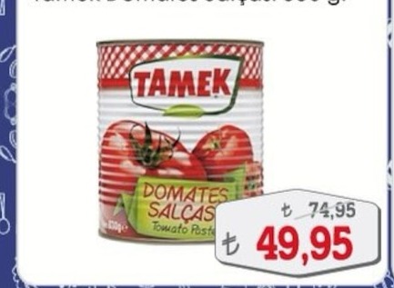 Tamek Domates Salçası 800G