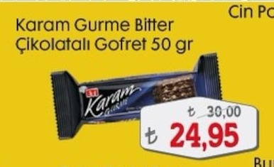 Karam Gurme Bitter Çikolatalı Gofret 50 Gr