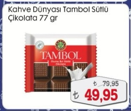 Kahve Dünyası Tambol Sütlü Çikolata 77 Gr