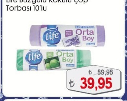 Life Buzgülü Kokulu Çöp Torbası 10'Lu