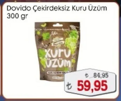 Dovido Çekirdeksiz Kuru Üzüm 300 Gr