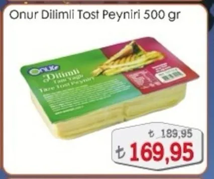 Onur Dilimli Tost Peyniri 500 Gr