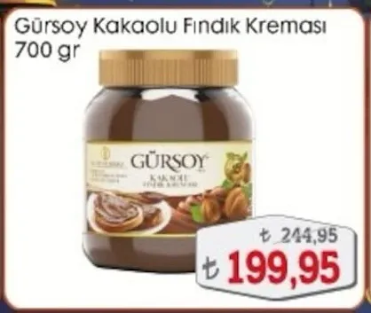 Gürsoy Kakaolu Fındık Kreması 700 Gr