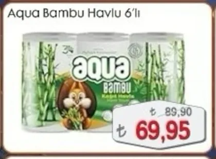 Aqua Bambu Havlu 6'Lı