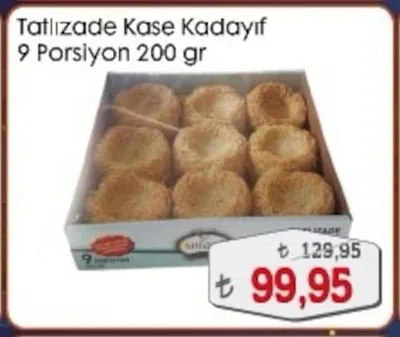 Tatlızade Kase Kadayıf 9 Porsiyon 200 Gr