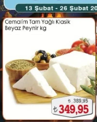Cemalim Tam Yağlı Klasik Beyaz Peynir Kg