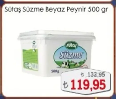 Sütaş Süzme Beyaz Peynir 500 Gr