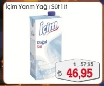 İçim Yarım Yağlı Süt 1 Lt