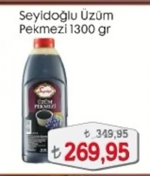 Seyidoğlu Üzüm Pekmezi 1300 Gr