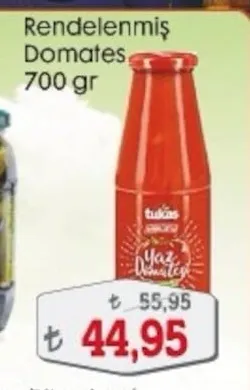 Tukaş Rendelenmiş Domates 700 Gr